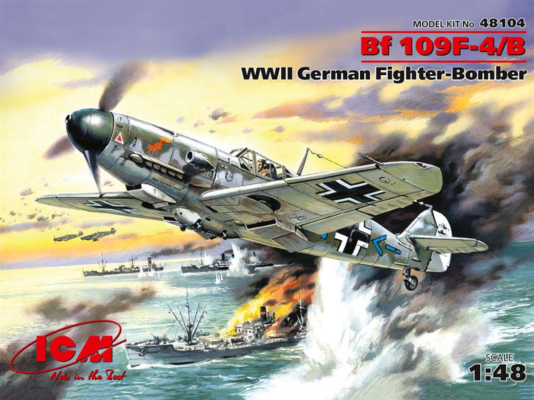 ICM 1/48 48104 Messerschmitt Bf 109F-4/B, WWII German Fighter-Bomber Kit