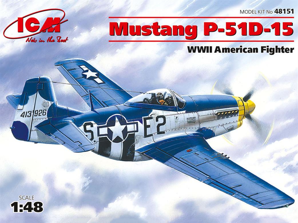 ICM 1/48 48151 Mustang P-51D-15, WWII American Fighter Plane Kit