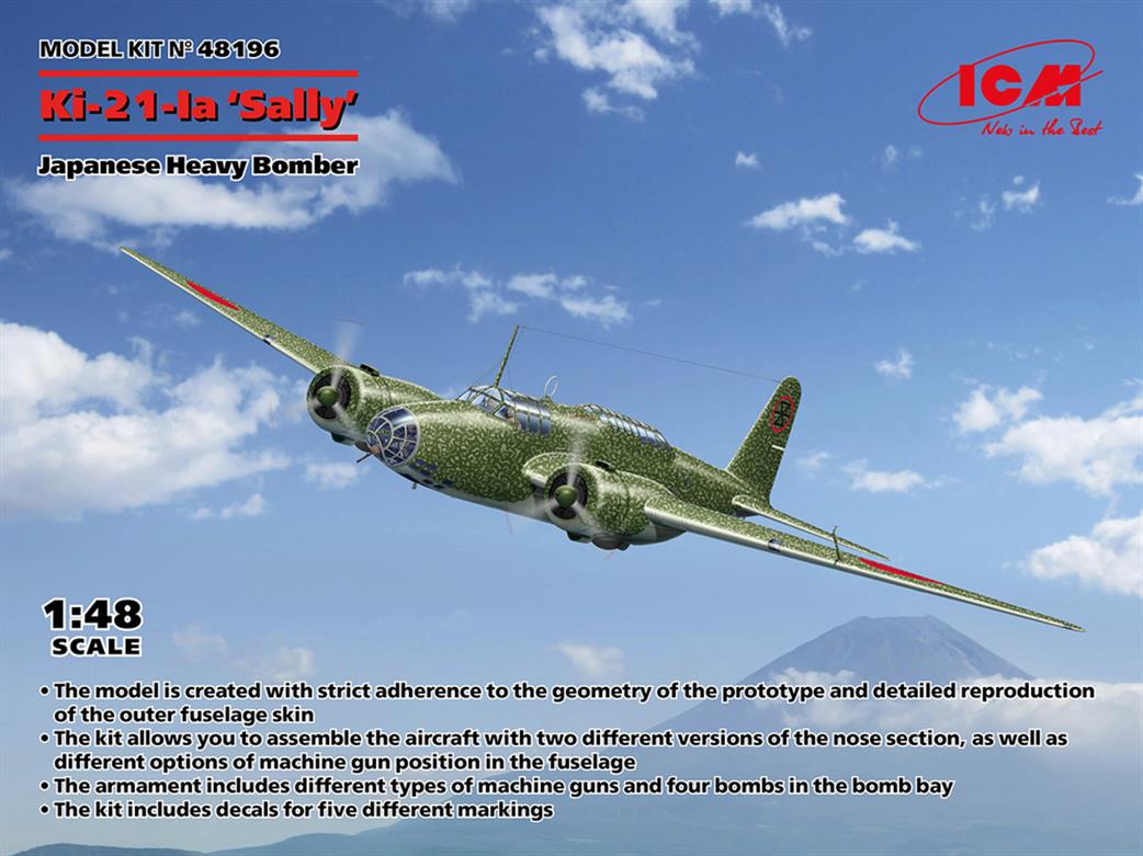ICM 1/48 48196 Ki-21-1a Sally Japanese WW2 Heavy Bomber Plastic Kit