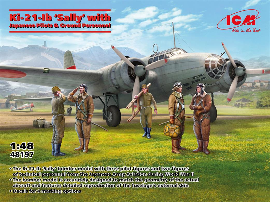 ICM 1/48 48197 Ki-21-Ib 'Sally' with Japanese Pilots & Ground Personnel (5 Figures) Kit