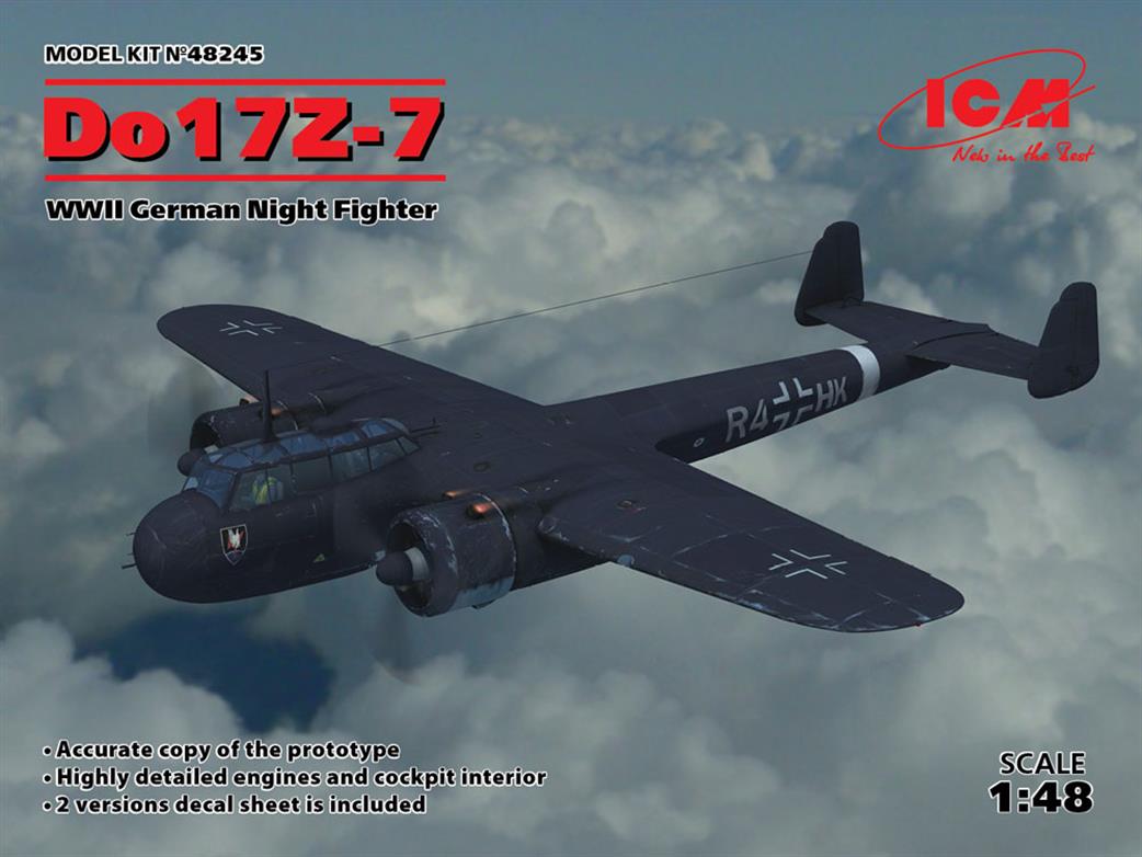 ICM 1/48 48245 Do 17Z-7 WWII German Night Fighter Plane Plastic Kit