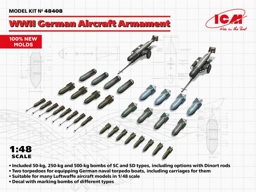 ICM 1/48 48408 Luftwaffe Airfield Equipment Diorama Accessories