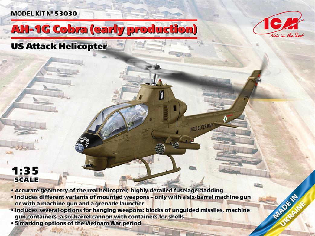 ICM 1/35 53030 AH-1G Cobra Early Production U.S. Attack Helicopter Kit