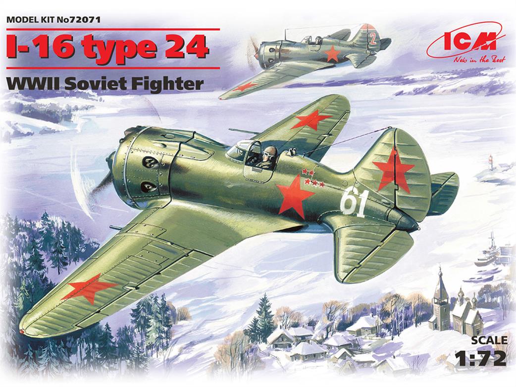 ICM 1/72 72071 I-16 Type 24, WWII Soviet Fighter Plane Kit