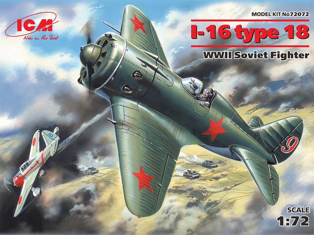 ICM 1/72 72072 I-16 Type 18, WWII Soviet Fighter Plane Kit