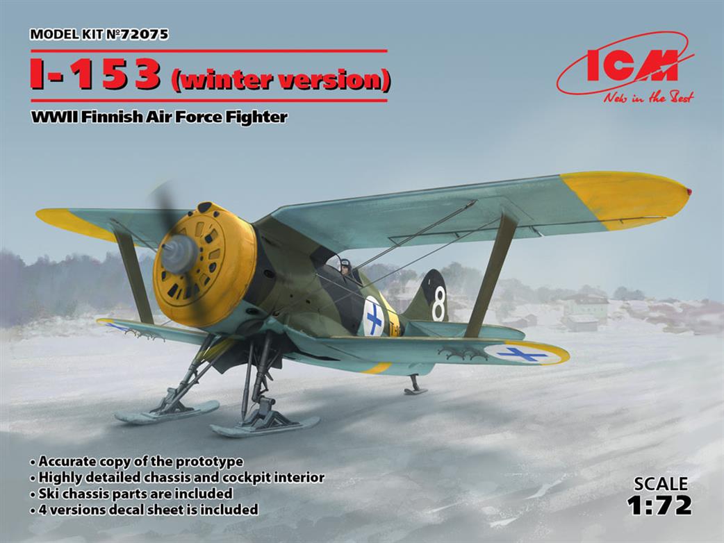 ICM 1/72 72075 I-153, WWII Finnish Air Force Fighter Winter Version Kit