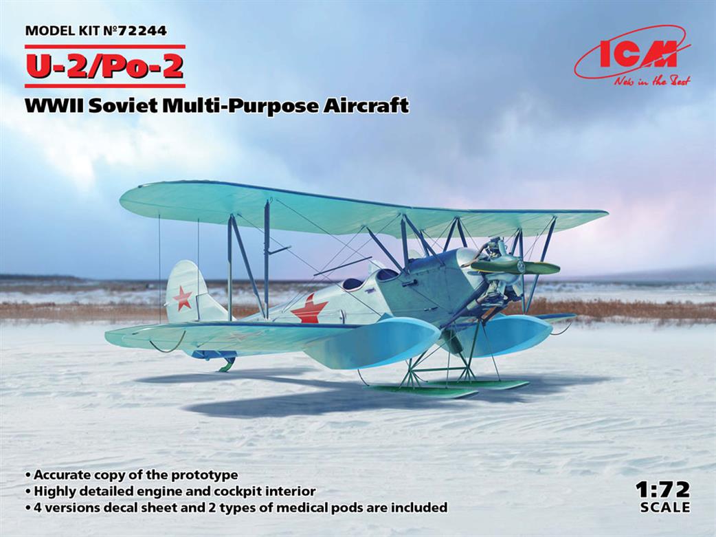 ICM 1/72 72244 U-2/Po-2, WWII Soviet Multi-Purpose Aircraft