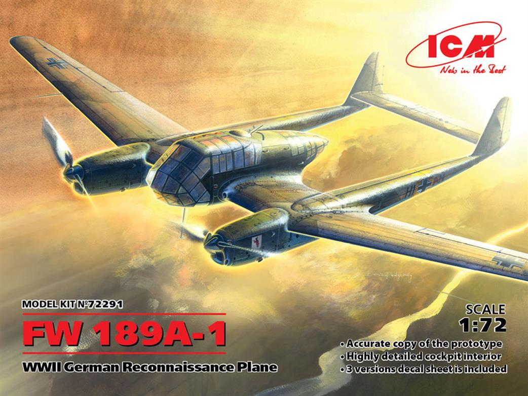 ICM 1/72 72291 FW 189A-1, WWII German Reconnaissance Plane
