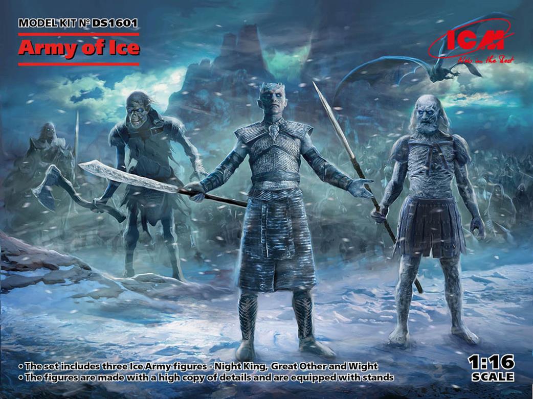 ICM 1/16 DS1601 Games of Thrones Army of Ice Night King, Great Other & Wight Figures