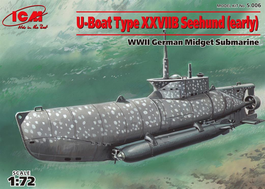 ICM 1/72 S.006 U-Boat Type XXVIIB Seehund Early WWII German Midget Submarine