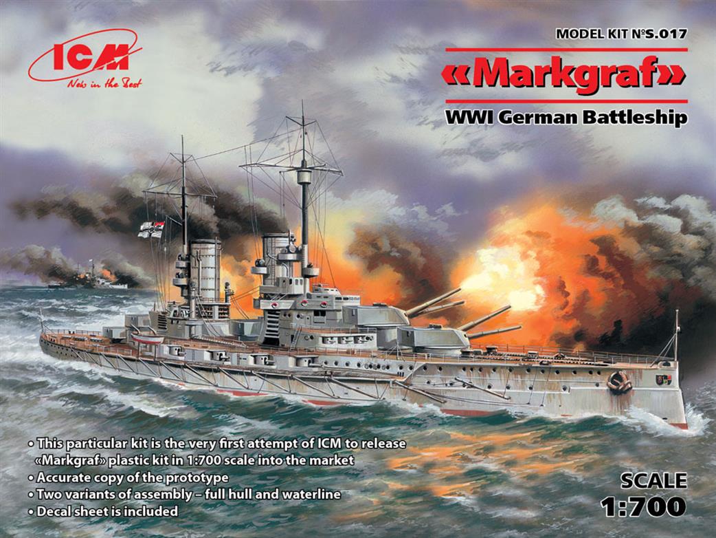 ICM 1/700 S.017 Markgraf WWI German Battleship Kit