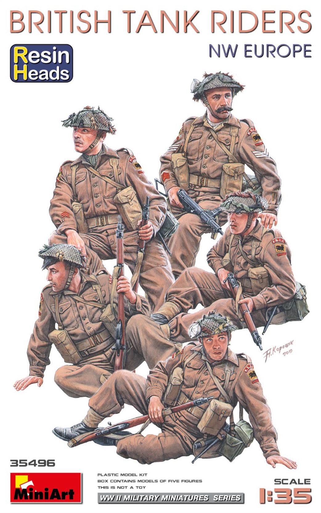 MiniArt 1/35 35496 British Tank Riders NW Europe with Resin Heads