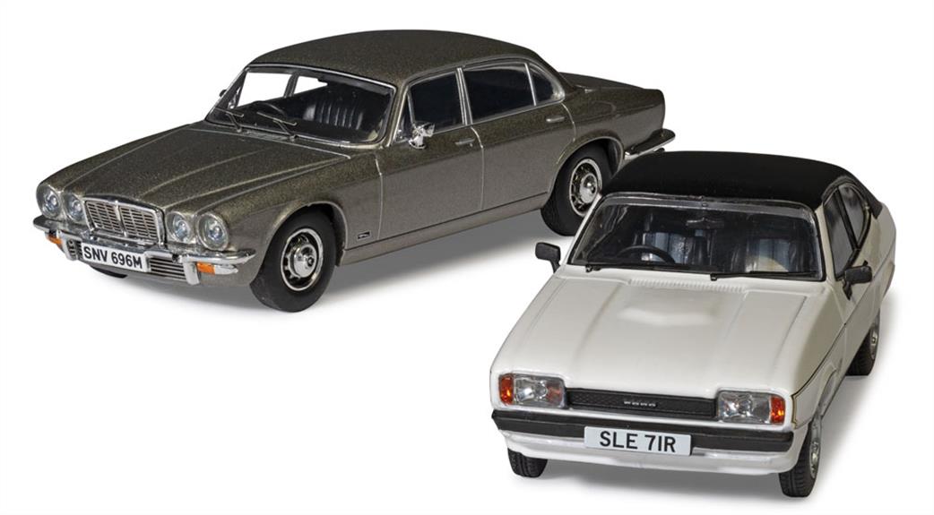 Corgi 1/43 CC91992 Screen Stars Ford Capri Mk2 2.0S Diamond White Jaguar XJ6 Series 2 Silver