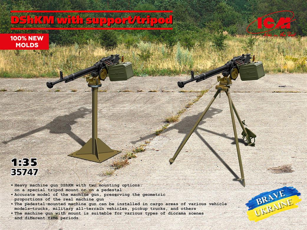 ICM 1/35 35747 DShKM Heavy Machine Gun with Support Tripod