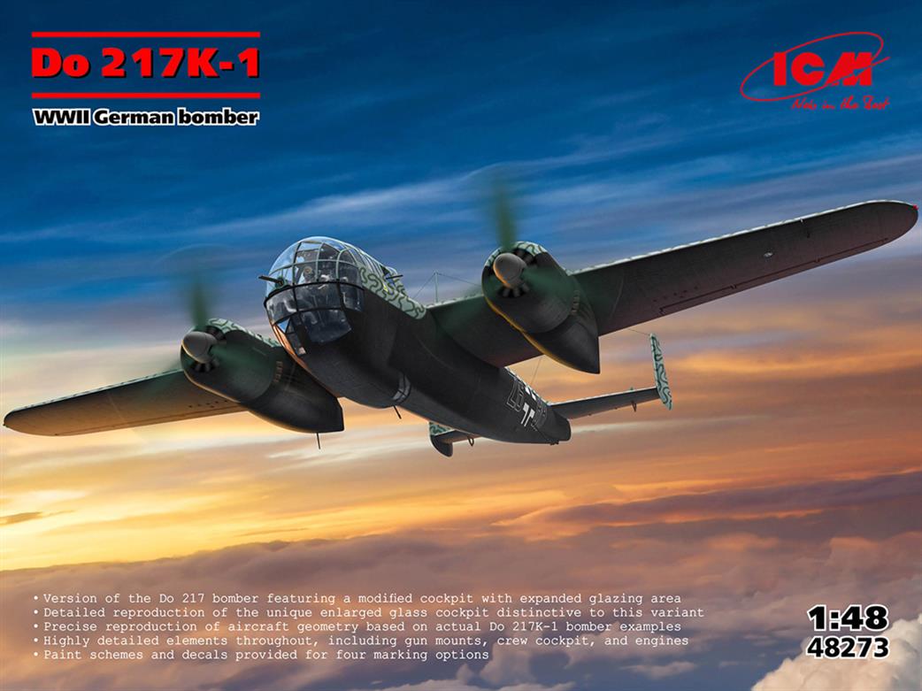 ICM 1/48 48273 Do 217K-1 WWII German Bomber Plastic Kit