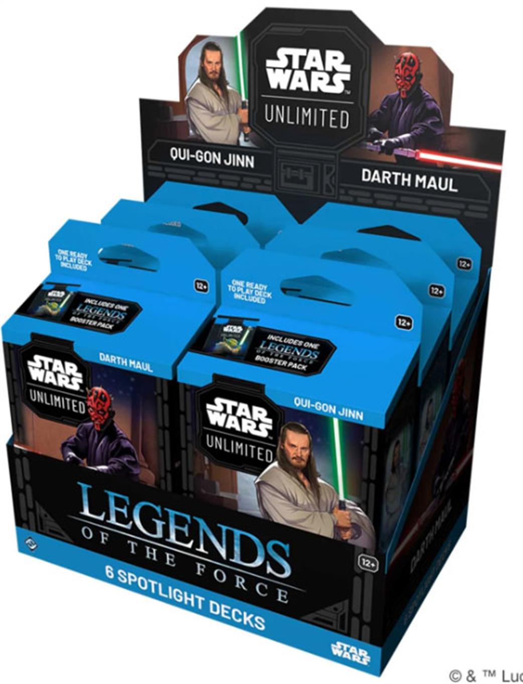 Fantasy Flight Games  SWH0510 Star Wars Unlimited Legends Of The Force Darth Maul Or QuiGon Jinn Spotlight Deck