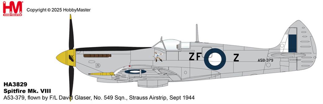 Hobby Master 1/48 HA8329 Spitfire Mk.VIII F/L David Glaser Strauss Airstrip 1944