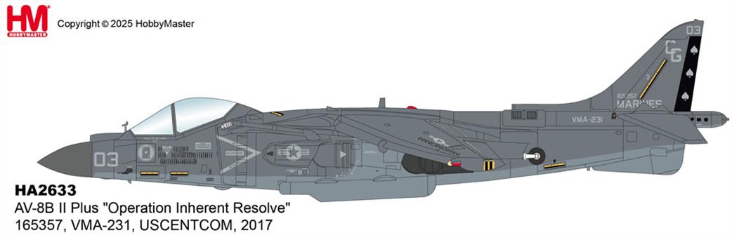 Hobby Master 1/72 HA2633 AV-8B plus Harrier II VMA-231 Operation Inherent Resolve