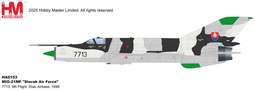 Hobby Master 1/72 HA0153 MIG-21MF Slovak Air Force Sliac Airbase 1999