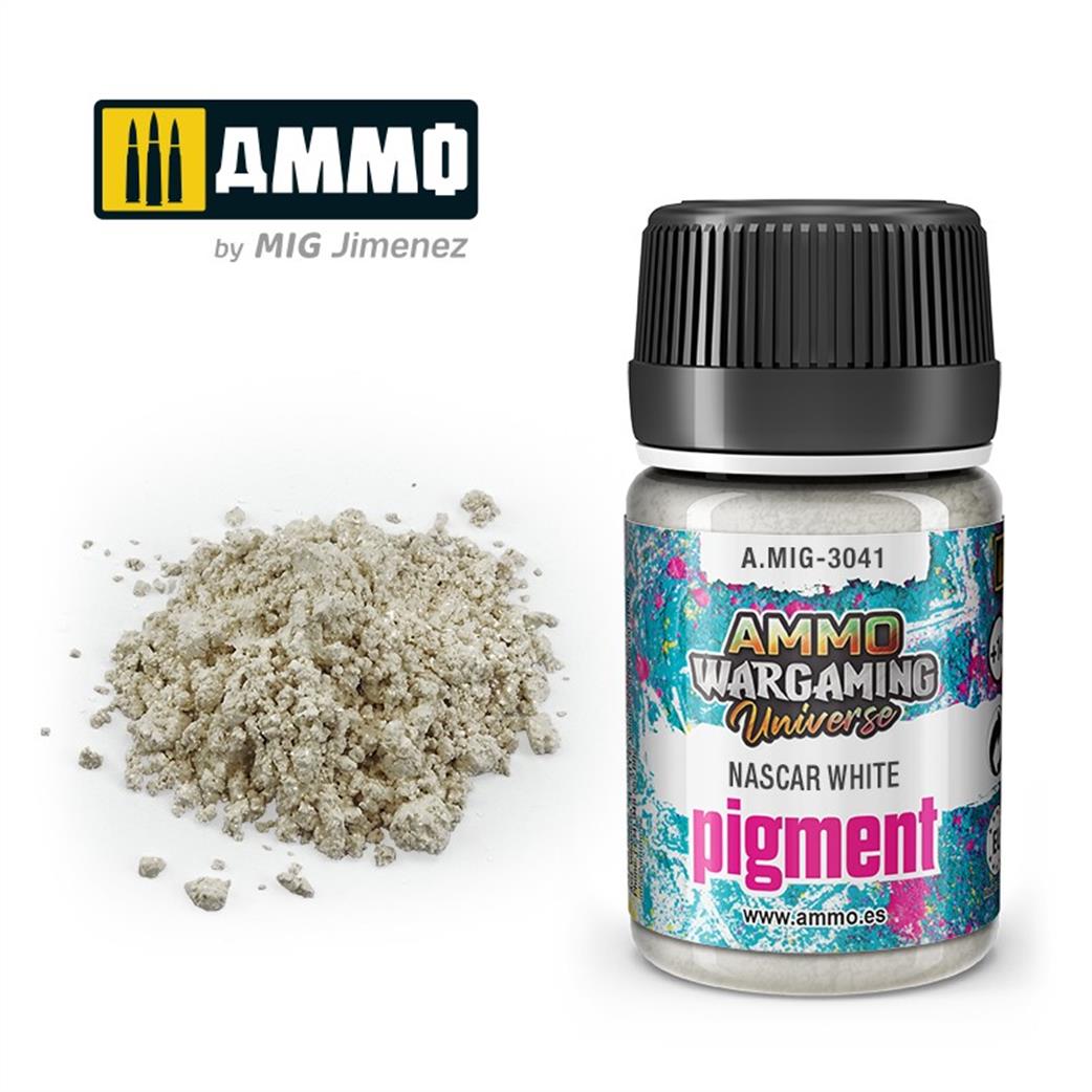 Ammo of Mig Jimenez  A.MIG-3041 Nascar White Weathering Pigment 35ml Jar
