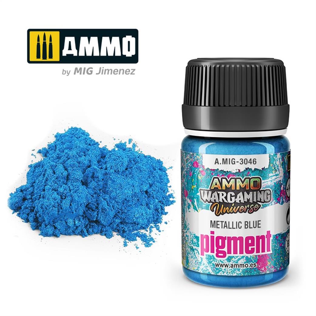 Ammo of Mig Jimenez  A.MIG-3046 Metallic Blue Weathering Pigment 35ml Jar