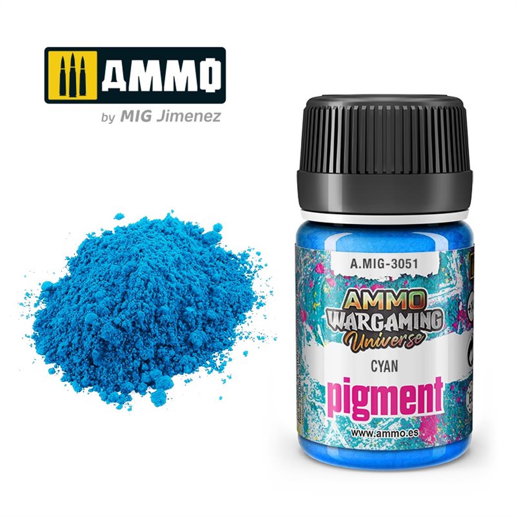 Ammo of Mig Jimenez  A.MIG-3051 Cyan Weathering Pigment 35ml Jar