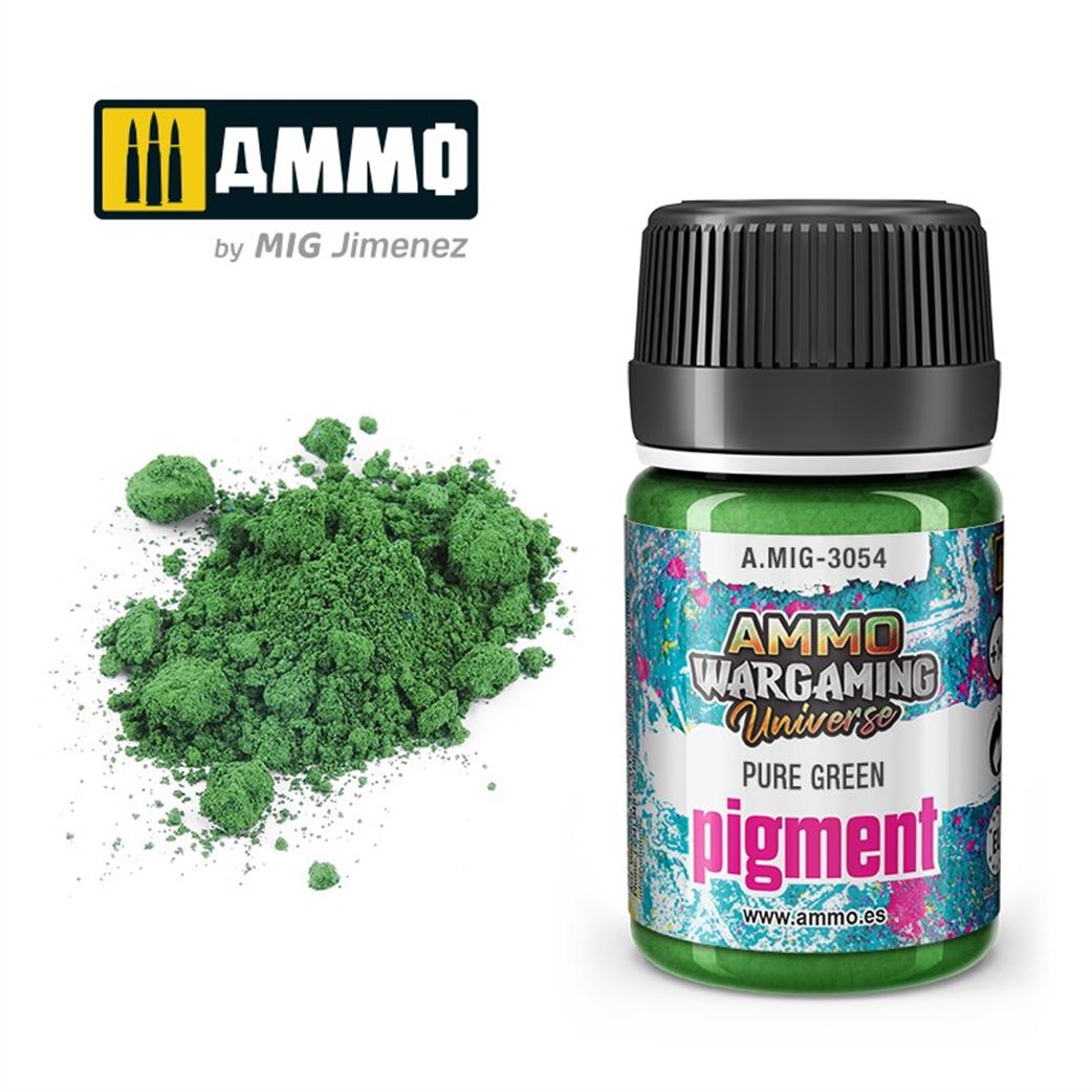 Ammo of Mig Jimenez  A.MIG-3054 Pure Green Weathering Pigment 35ml Jar