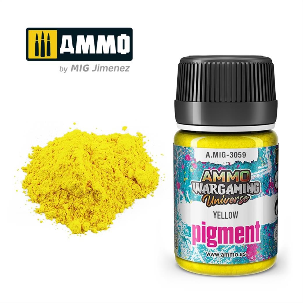 Ammo of Mig Jimenez  A.MIG-3059 Yellow Weathering Pigment 35ml Jar