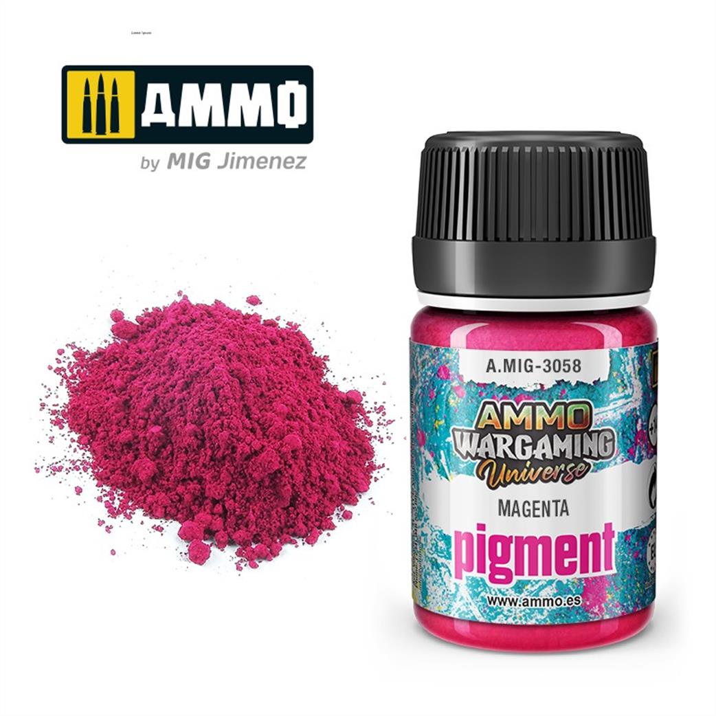 Ammo of Mig Jimenez  A.MIG-3058 Magenta Weathering Pigment 35ml Jar