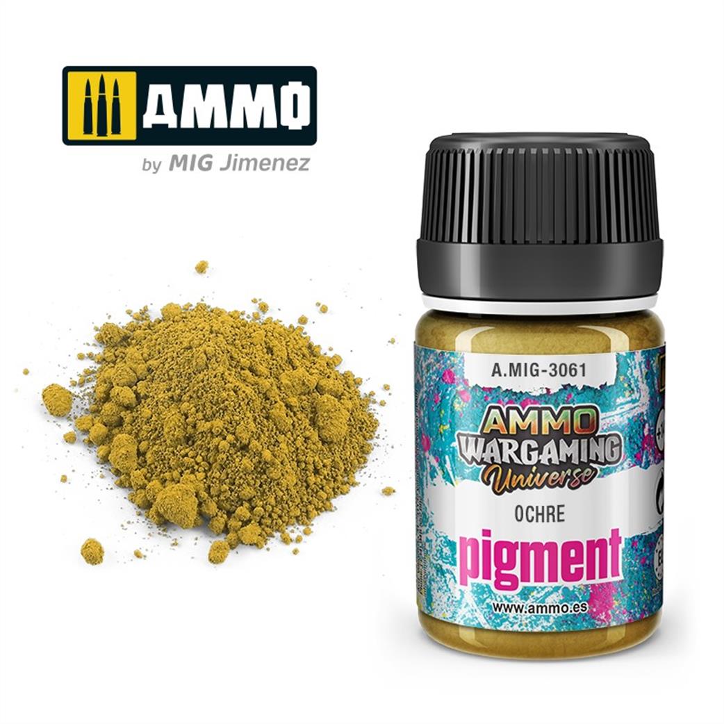 Ammo of Mig Jimenez  A.MIG-3061 Ochre Weathering Pigment 35ml Jar