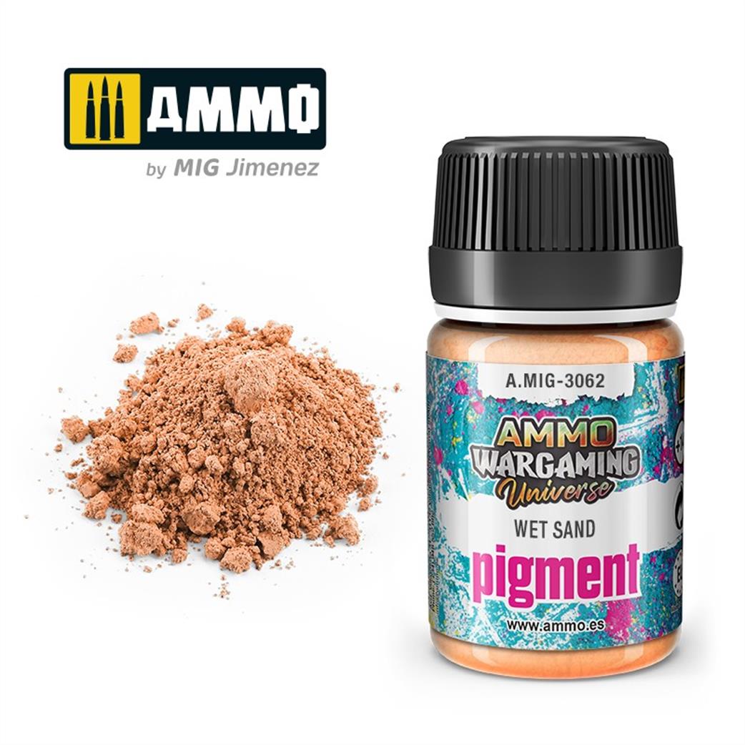 Ammo of Mig Jimenez  A.MIG-3062 Wet Sand Weathering Pigment 35ml Jar