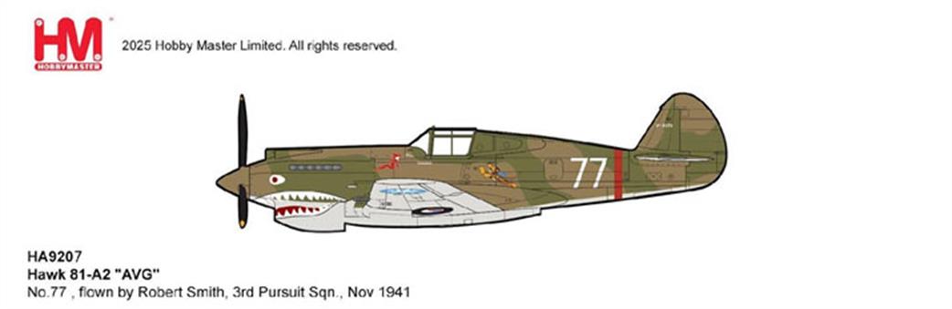 Hobby Master 1/48 HA9207 Hawk 81-a2 AVG Robert Smith 3rd Pursuit Sqn