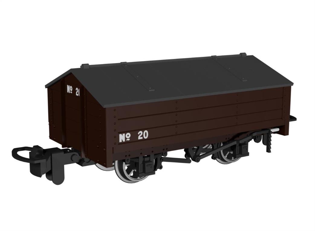 Rapido Trains OO9 990401 Peaked Roof Van Plain Brown No.20