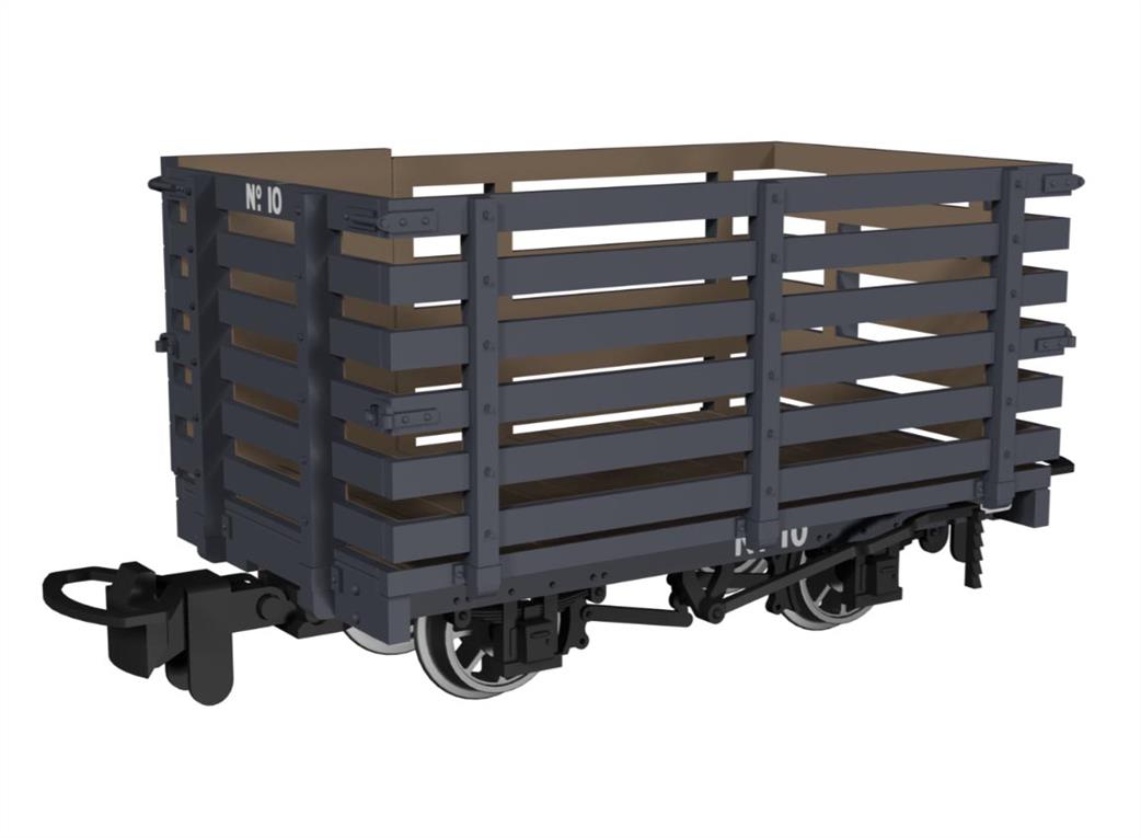 Rapido Trains OO9 990601 Livestock Wagon Plain Dark Grey No.10