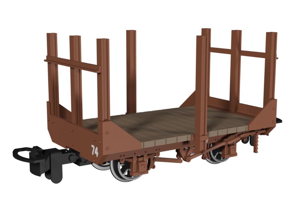 Rapido Trains OO9 990705 Stake Wagon Plain Rusty Brown No.74