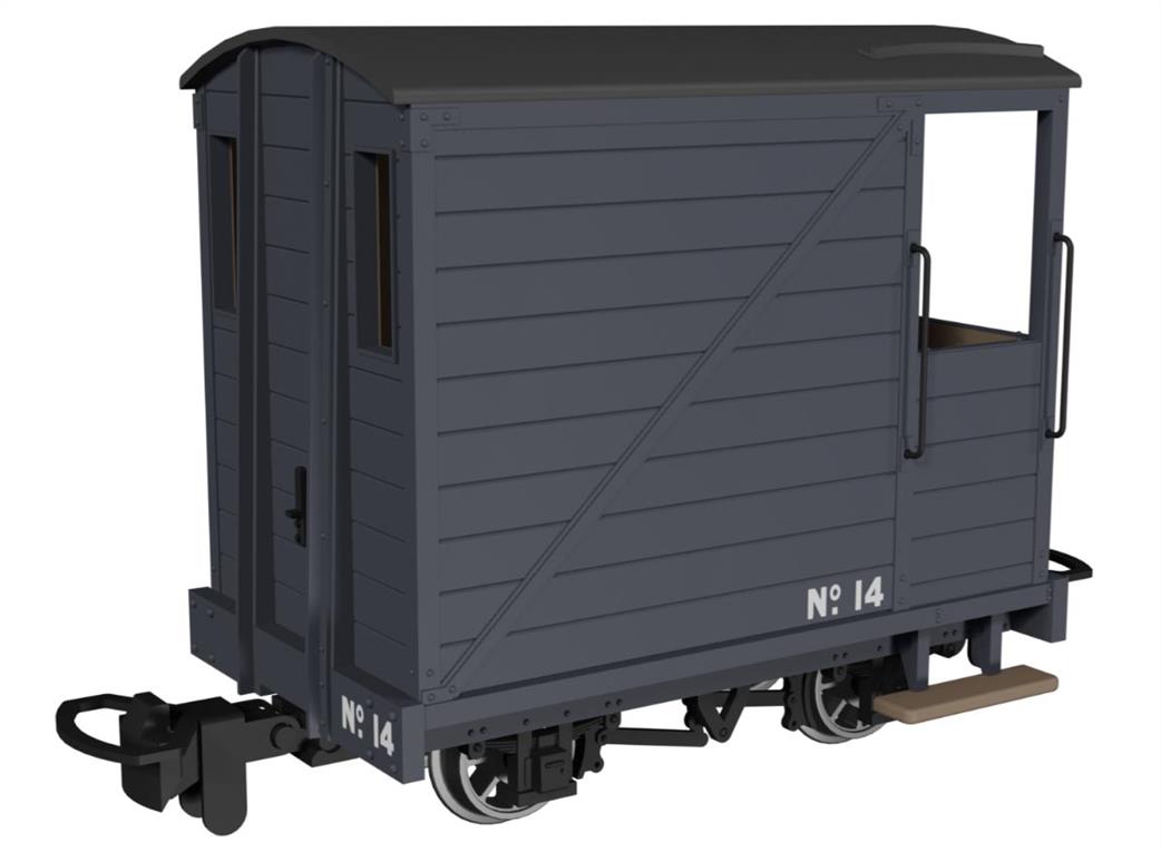 Rapido Trains OO9 990804 Single Veranda Brake Van Plain Dark Grey No.14