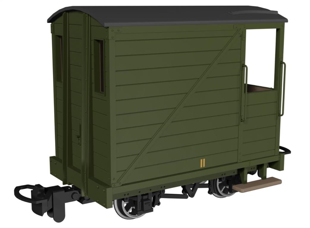 Rapido Trains OO9 990805 Single Veranda Brake Van Plain Green No.11