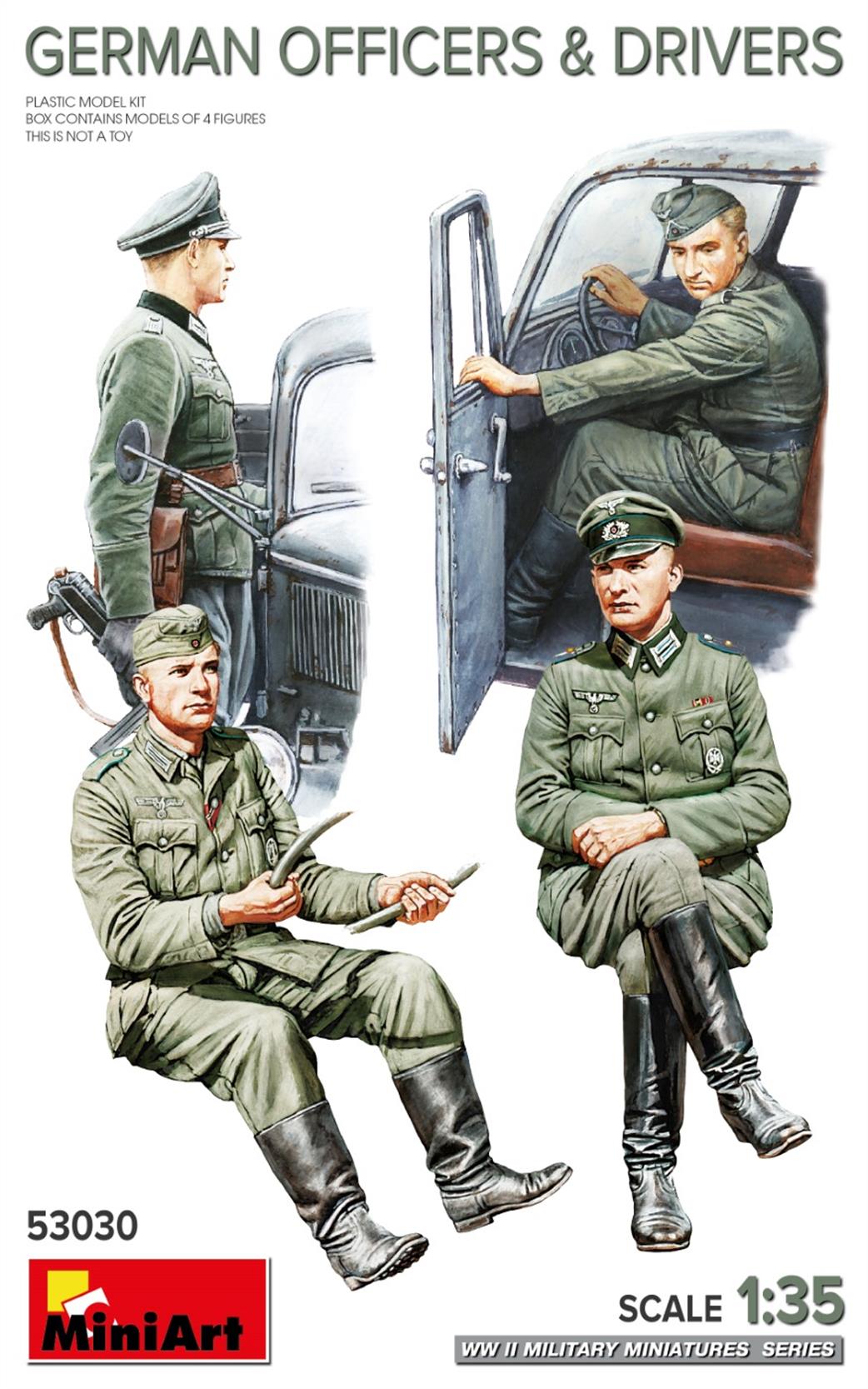 MiniArt 1/35 53030 German Officers & Driver Figures w/weapons, 4 Figures