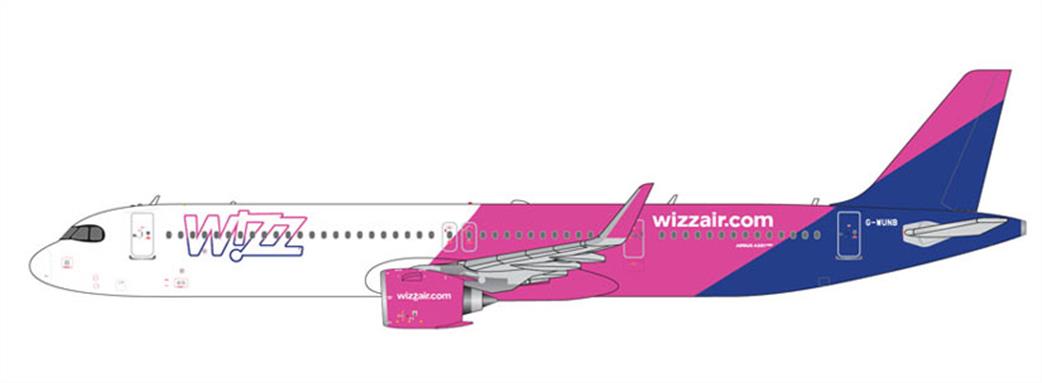 Gemini Jets 1/400 GJWUK2340 Wizz Air Airbus A321neo G-WUNB Diecast Aircraft Model