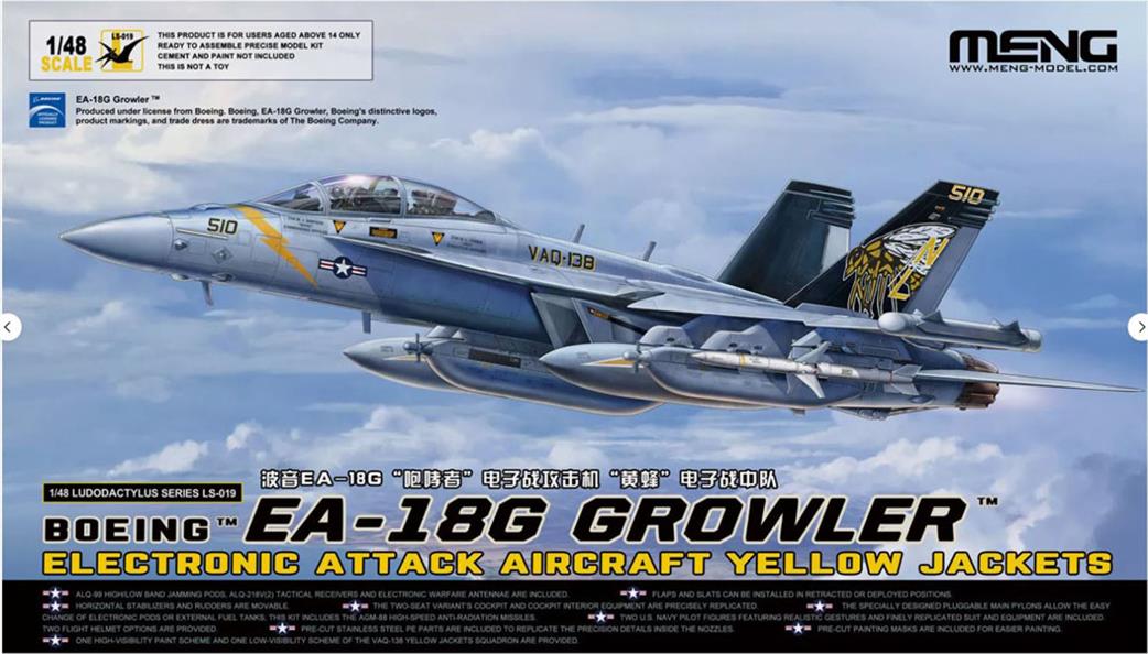 Meng 1/48th LS-019 Boeing EA-18G Electronic Attack Aircraft Yellow Jackets Kit F-4E
