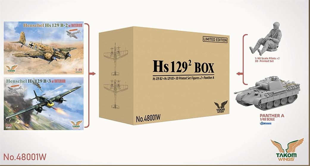 Takom 1/48 48001W Hs129 Big Box Limited Edition Set