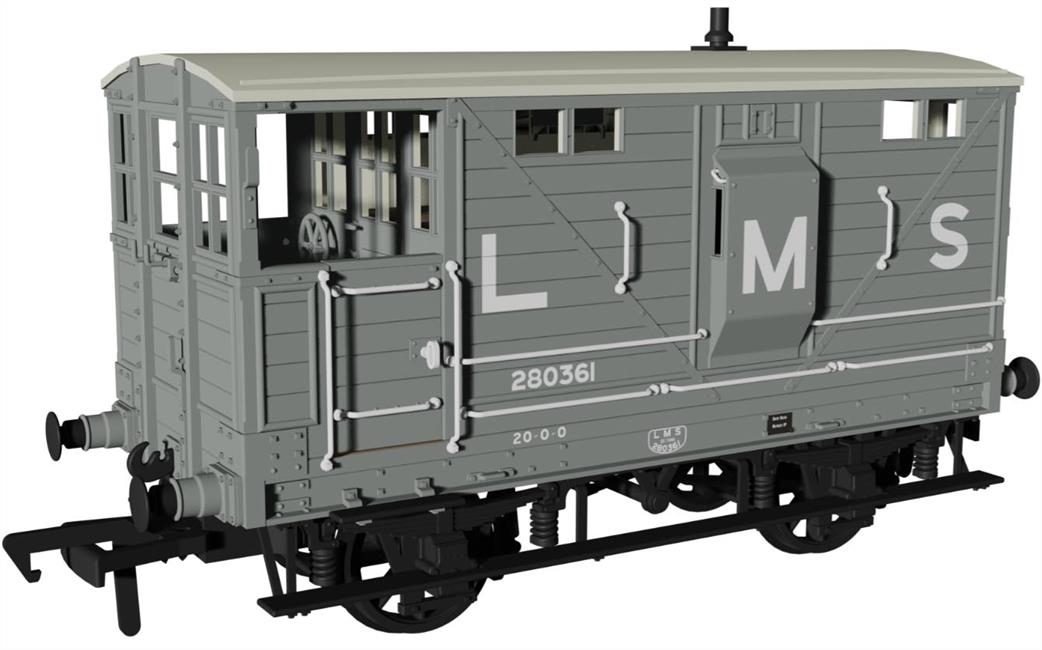 Rapido Trains OO 987004 LNWR D17b Brake LMS (pre-36) No.280361