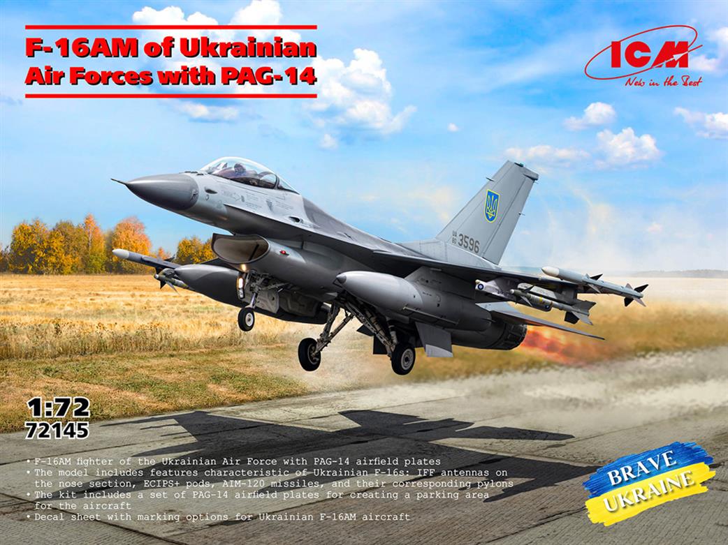 ICM 1/72 72145 F-16AM of Ukrainian Air Forces with PAG-14 Plastic Kit