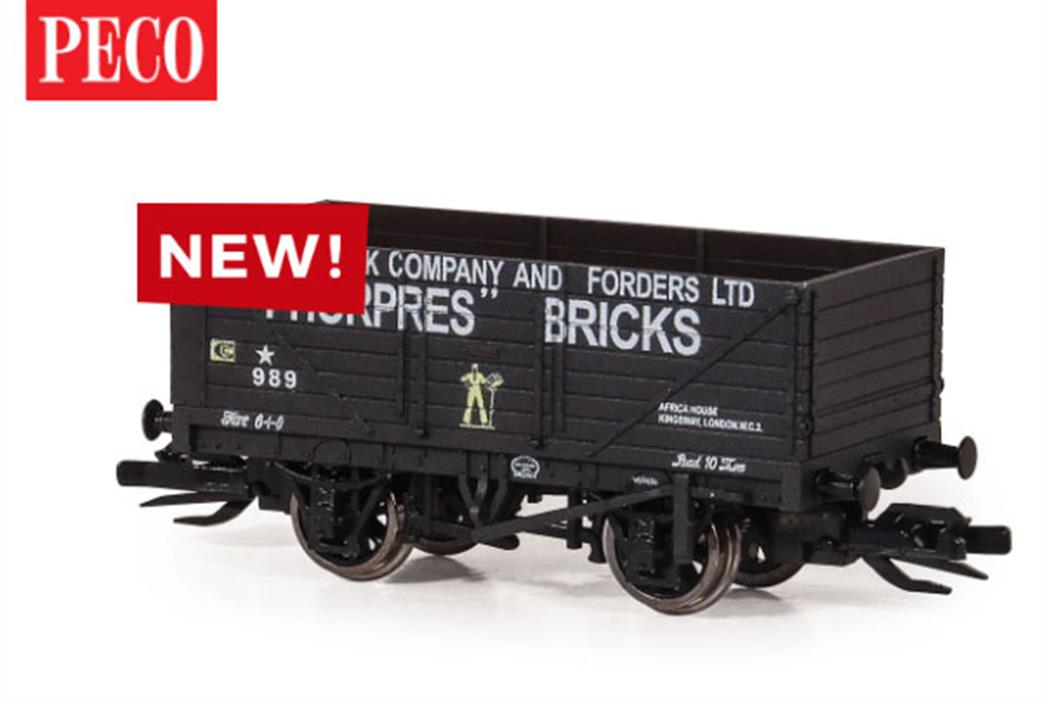 Peco TT:120 TTR-7022P Phorpres Bricks 7 Plank Open Coal Wagon