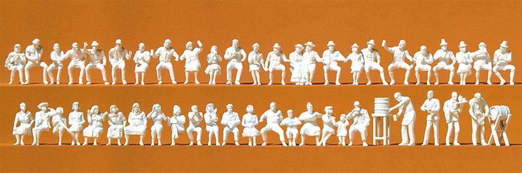 Preiser 1/87 16356 In the Beer Garden 46 Unpainted Figure