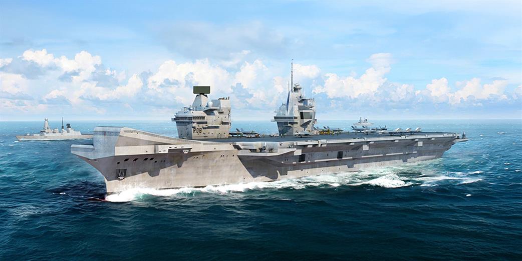 Trumpeter 1/700 06751 Royal Navy HMS Queen Elizabeth R08 Aircraft Carrier Kit