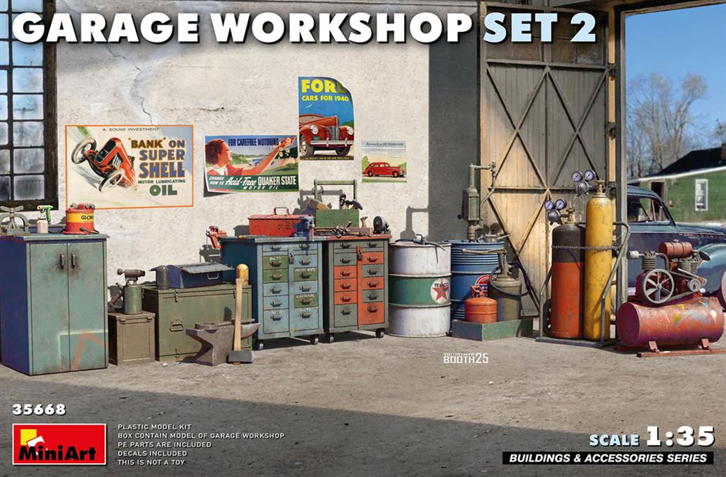 MiniArt 1/35 35668 Garage Workshop Set 2 For Diorama Builders