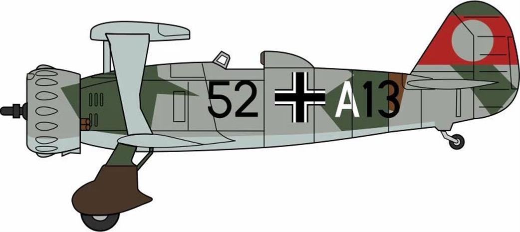 Oxford Diecast 1/72 AC125S Henschel 123 7./StG 165. Immelmann Germany 1937 No Swastika
