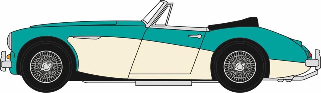 Oxford Diecast 1/76 76AH3007 Austin Healey 3000 Florida Green/Ivory White