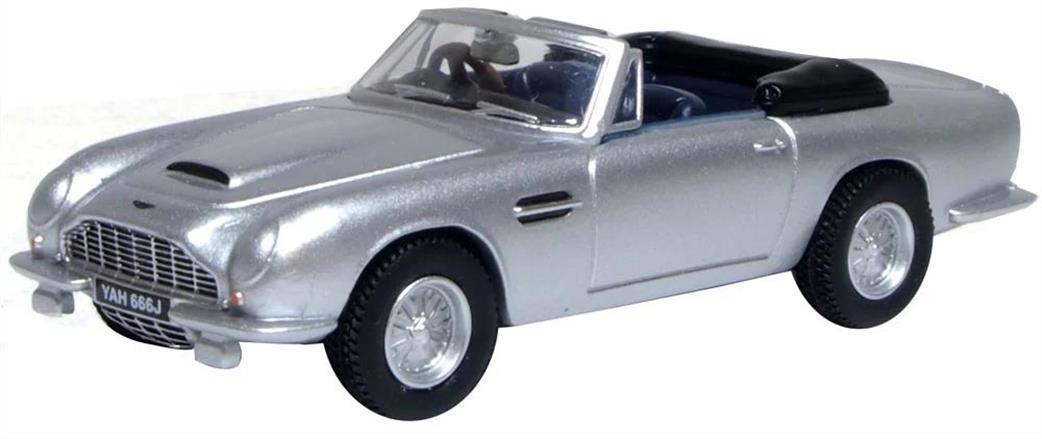 Oxford Diecast 1/76 76DB6002 Aston Martin DB6 MkII Volante Silver Birch